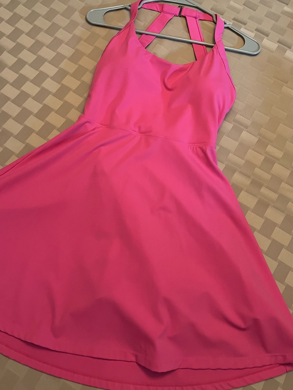 Women’s Halara SoftlyZero Easy Peezy Hot Pink Halter Fit-and-Flare Dress M